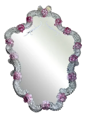 Large Venetian Murano Glass Art Wall Mirror, 1950s