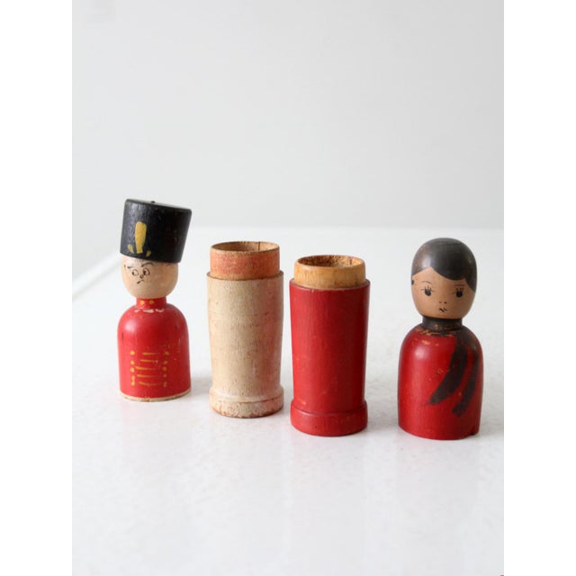 Red Vintage Figural Wood Box Pair For Sale - Image 8 of 11