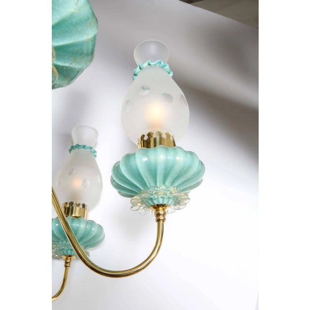 Seguso Vetri d'Arte 1950s Italian Six-Arm Chandelier Glass Attributed to Seguso Vetri d'Arte For Sale - Image 4 of 6