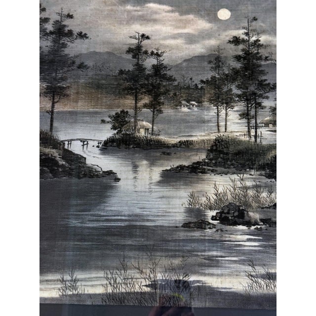 Framed Japanese Velvet Yuzen-Birodo Tapestry Panel Meiji Period For Sale - Image 9 of 16