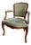 Louis XV Green Cabriolet Armchair, 1890s For Sale