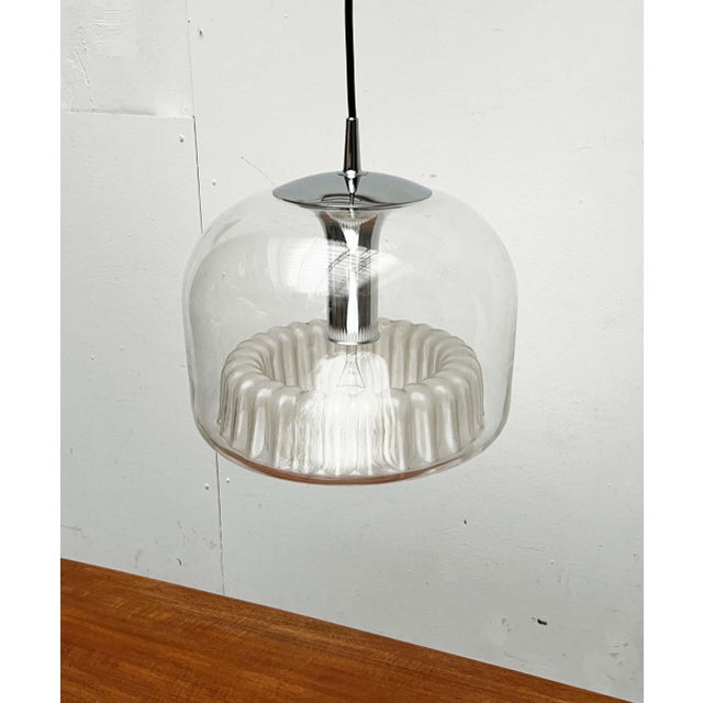 Mid-Century Modern German Space Age Pendant Lamp in Chrome and Glass from Peill & Putzler, 1960s For Sale - Image 12 of 18
