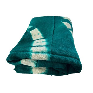 African Emerald Green& White Mud Cloth Textile Mali For Sale