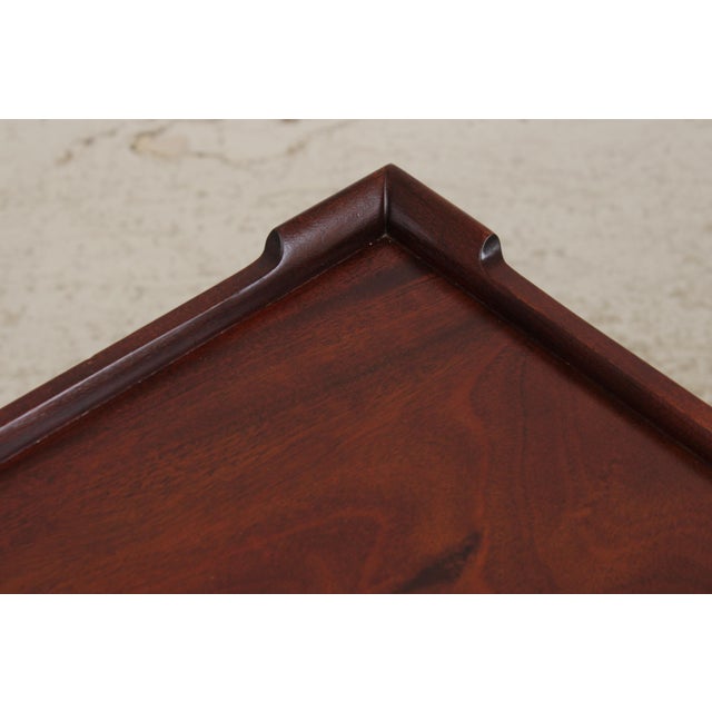 Pair of Baker Chippendale Mahogany Lamp Tables W. Drawer For Sale - Image 12 of 18