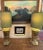 Brass Mid Century Brass Urn Lamps With Green Shades For Sale - Image 8 of 9