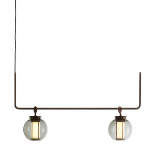Bai T Chandelier II Suspension Lamp in Steel and Glass by Neri and Hu for Parachilna For Sale