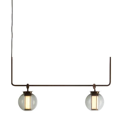 Bai T Chandelier II Suspension Lamp in Steel and Glass by Neri and Hu for Parachilna For Sale