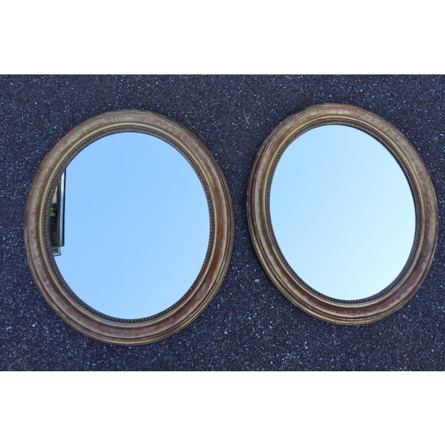 Sculpture Materials Louis Philippe Oval Giltwood Mirrors, Set of 2 For Sale - Image 7 of 12
