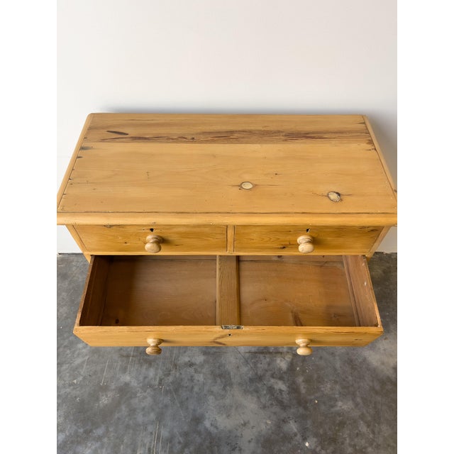 Tan Antique English Pine Chest of Drawers With Block Plinth Base For Sale - Image 8 of 10