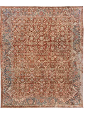 Vintage Persian Malayer Handmade Wool Rug