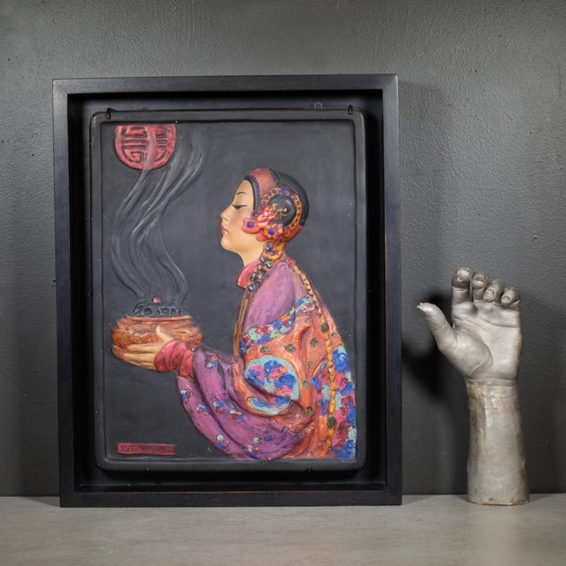 Ebony The Invocation: Esther Hunt Chalkware Art c.1920-1930 For Sale - Image 8 of 8