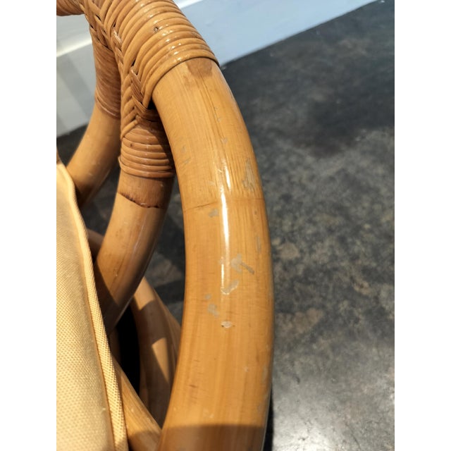 Pair of Vintage Rattan Swivel Chairs For Sale - Image 10 of 10