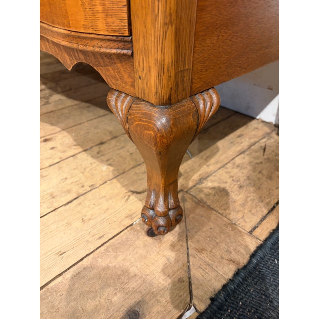 Late 19th Century Antique Victorian Oak Bedroom Dresser W/ Serpentine Style Front For Sale - Image 5 of 10