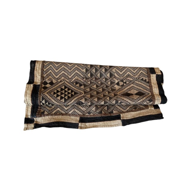 African African Kuba Cloth XL Long Runner For Sale - Image 3 of 4