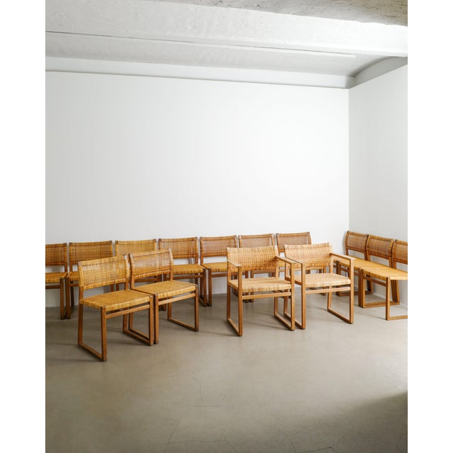 Danish Mid Century Wood & Rattan BM-61 & BM-62 Dining Chairs by Børge Mogensen, 1960s, Set of 14 For Sale - Image 11 of 11