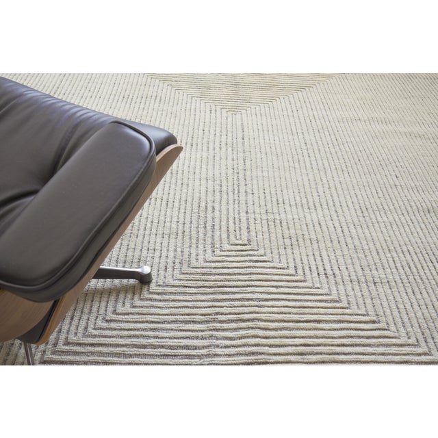 Exquisite Rugs Crescent Hand-Knotted New Zealand Wool Ivory Rug-12'X15' For Sale In Los Angeles - Image 6 of 8