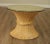 Traditional Sheaf of Wheat Vintage Bamboo, Rattan Round Glass Top Side Table For Sale - Image 3 of 13