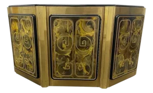 Bernhard Rohne for Mastercraft Etched Brass Sideboard Credenza