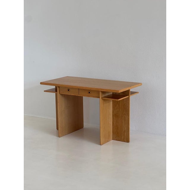 Vintage Oak Desk with Drawers, 1970s For Sale - Image 10 of 14