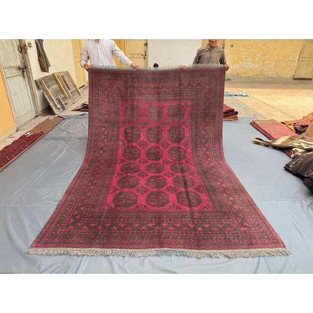 Vintage Turkmen Bukhara Rug Hand-Knotted Elephant Foot Living Room Rug For Sale - Image 9 of 12