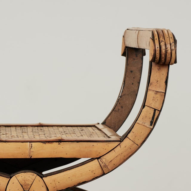 Vintage Asian Bamboo and Grasscloth Bench For Sale - Image 4 of 13
