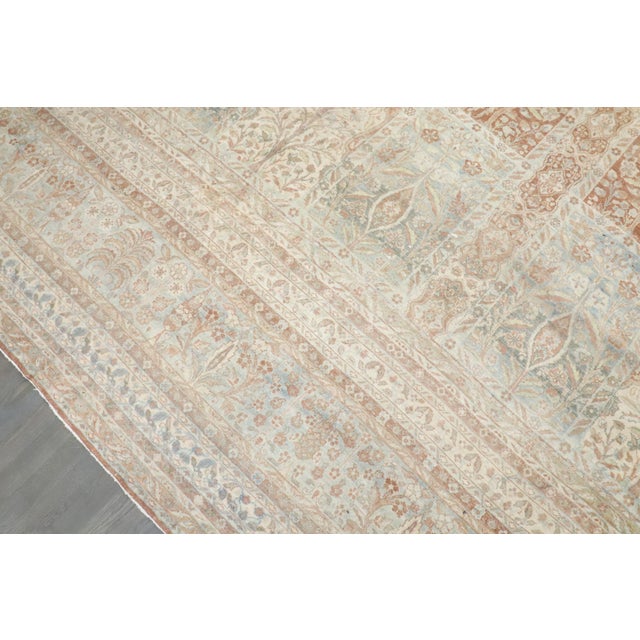 a late 19th Century Persian Kerman carpet in honey tones featuring an all over garden design patterns Details rug no....