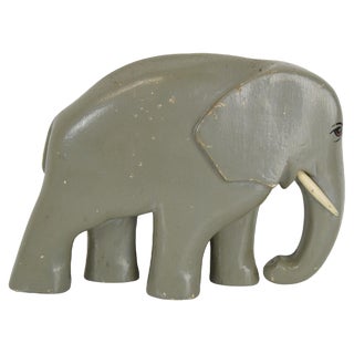 Art Deco Sculpture Wood Elephant, 1930s For Sale