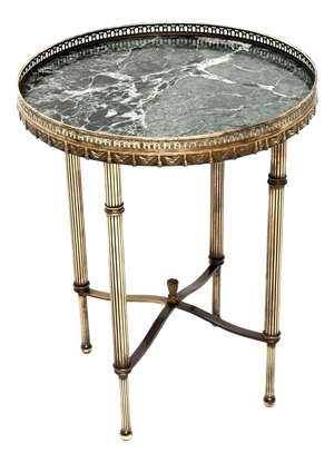 Vintage French Brass and Marble Occasional Side Table, 1950