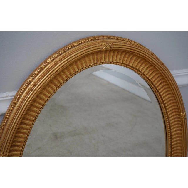 Pair Ethan Allen Oval Beveled Glass Gold Mirrors Chairish