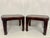 Wood Hardwood Low Tables With an Inset Antique Japanese Leather Saddle Top—A Pair For Sale - Image 7 of 13