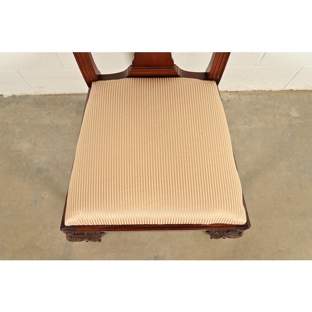 Wood Baker Furniture Chippendale Carved Mahogany Dining Chairs, Set of Four For Sale - Image 7 of 13
