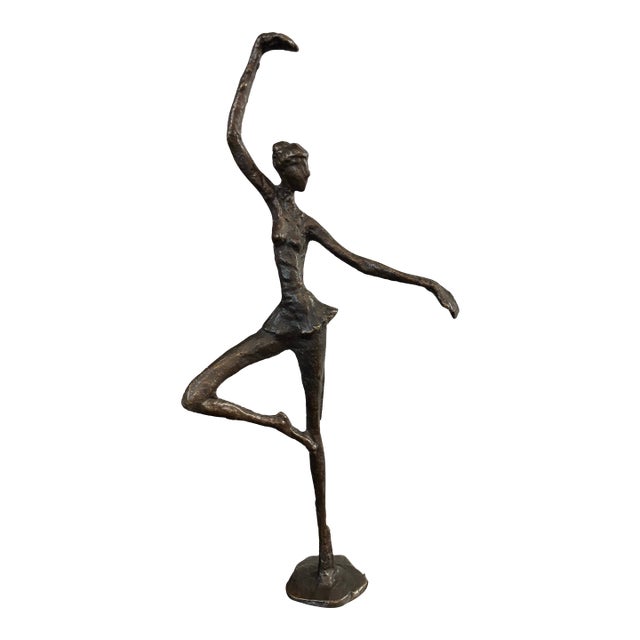 Vintage Modern Brutalist Bronze Ballerina For Sale