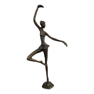 Vintage Modern Brutalist Bronze Ballerina