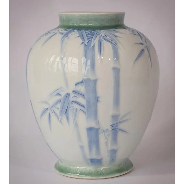 Vintage Japanese Blue Porcelain Vase For Sale - Image 6 of 11