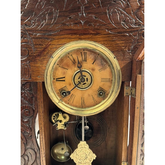 Wood Sessions Antique Parlor Mantel Clock- “Grand Assortment” Model With Alarm For Sale - Image 7 of 11