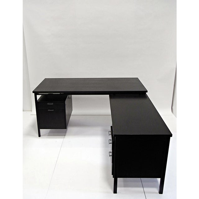 Writing Desk with Typewriter Desk in Black Stained Oak by Herbert Hirche for Christian Holzäpfel KG, Germany, 1960s For Sale - Image 6 of 18