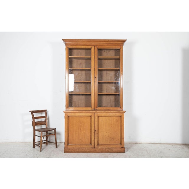 Vintage English Cupboard in Glazed Oak For Sale - Image 5 of 18