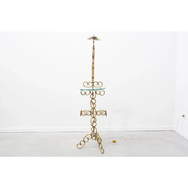 Baroque Mid-Century Gold Chain Floor Lamp, 1960s For Sale - Image 3 of 10