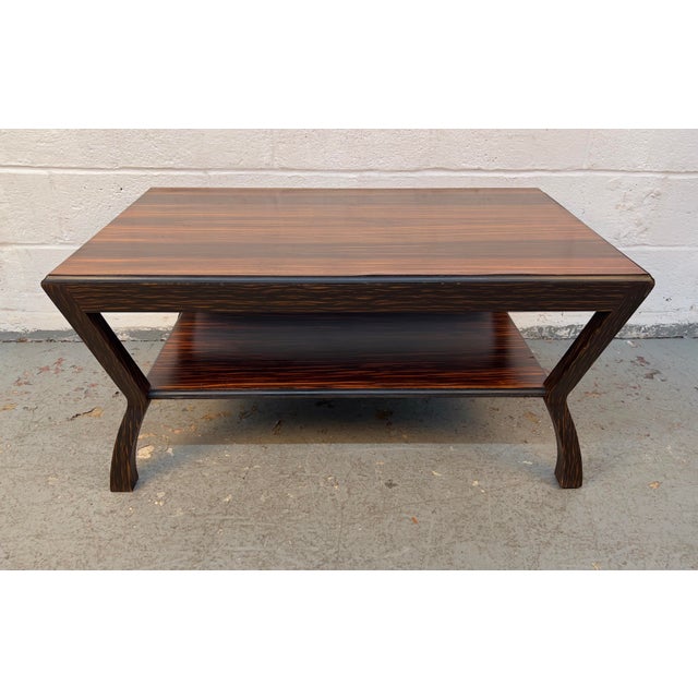 Modern Vintage Modern Macassar Ebony Coffee Table With Sculptural Base For Sale - Image 3 of 13