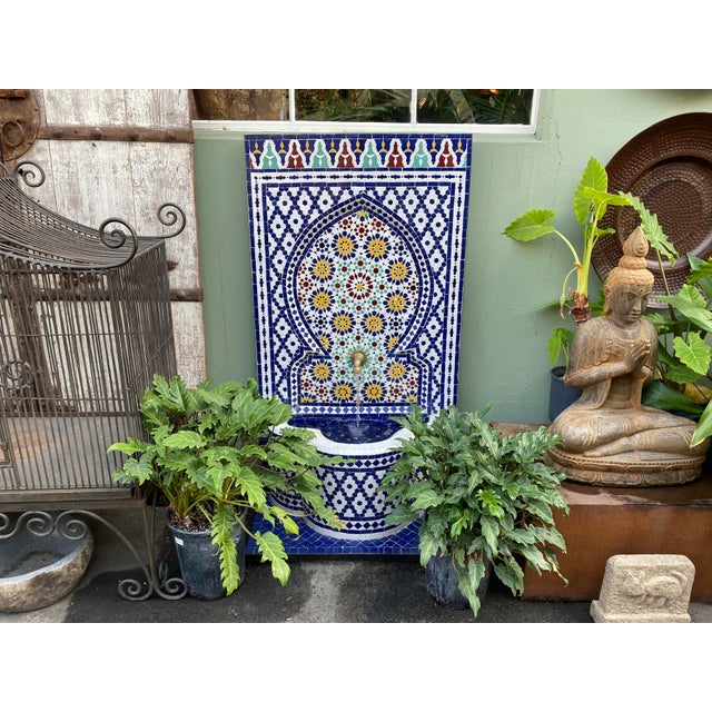 Outdoor Mosaic Tile Wall Fountain Chairish