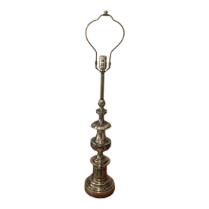 Vintage Mid 20th Century Stiffel Company Original Solid Brass Bulbous Table Lamp