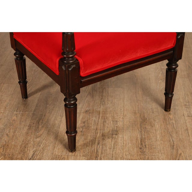 Brown Gothic Revival Walnut Carved Wood Throne Pair Of Armchairs For Sale - Image 8 of 18