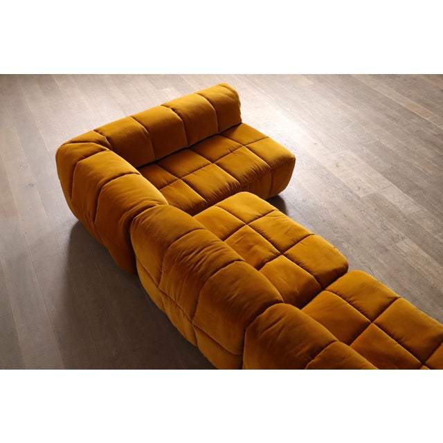 Strips Sofa in Velvet by Cini Boeri for Arflex, Italy, 1968, Set of 4 For Sale - Image 10 of 14