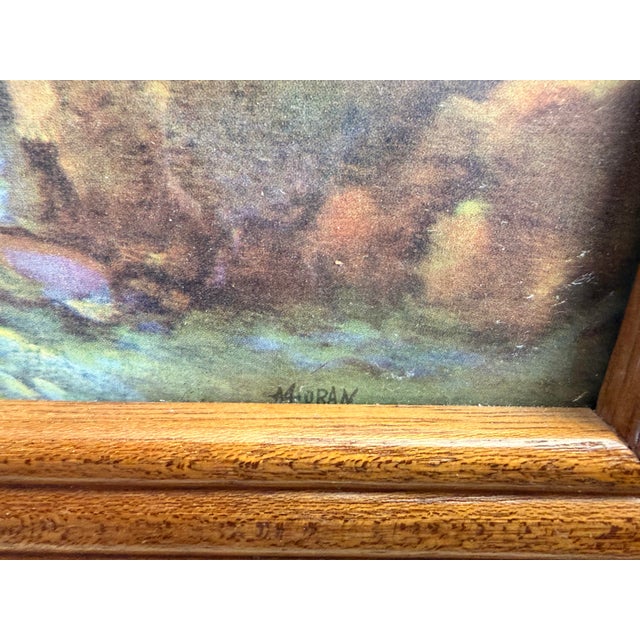 Wood Thomas Moran, “A Snowy Mountain Range" (Path of Souls, Idaho), Vintage Chromolithograph For Sale - Image 7 of 8