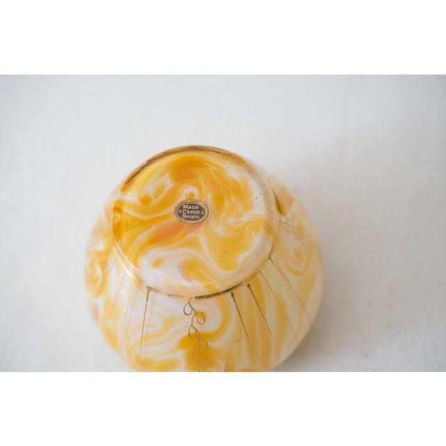 Metal Early 20th Century Bohemian Czech Hand Blown Glass Jar With Stone Encrusted Brass Lid For Sale - Image 7 of 8