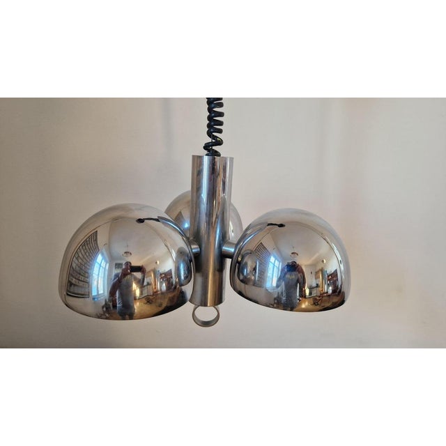Mid-Century Space Age Chrome Chandelier from Hillebrand, Germany, 1970s For Sale - Image 12 of 18