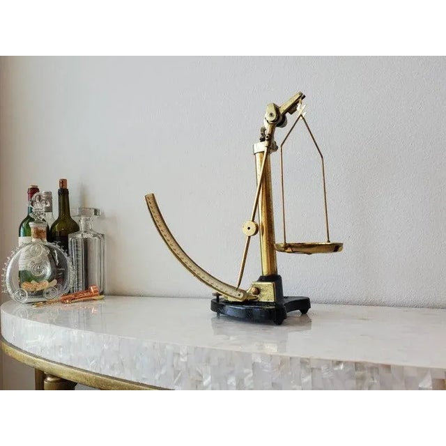 Vintage English Griffin & George Brass and Cast Iron Scale For Sale - Image 9 of 11