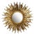 Mid-Century Modern Sunburst Golden Wall Mirror, France, 1960s For Sale