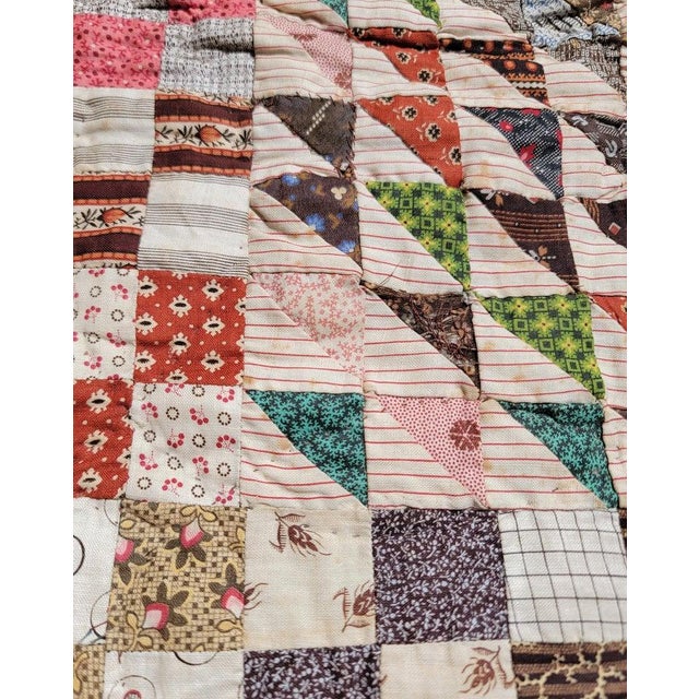 1920s 20th C Calico Postage Stamp Quilt For Sale - Image 5 of 9