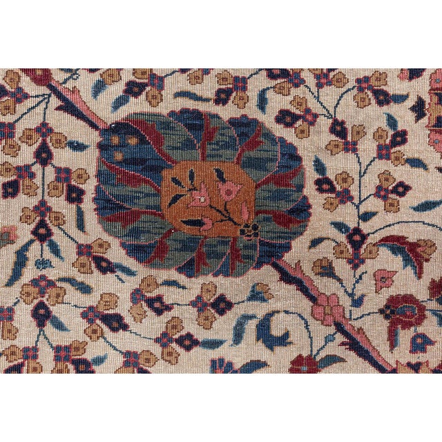 Early 20th Century Fine Antique Indian Amritsar Botanic Handmade Wool Rug For Sale - Image 5 of 5